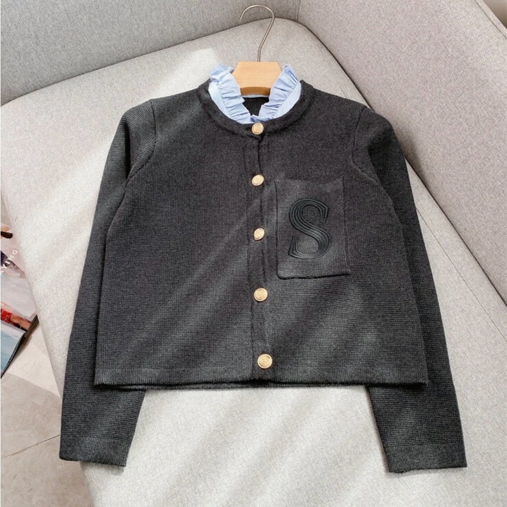 Sandro Cardigan with Gold Buttons